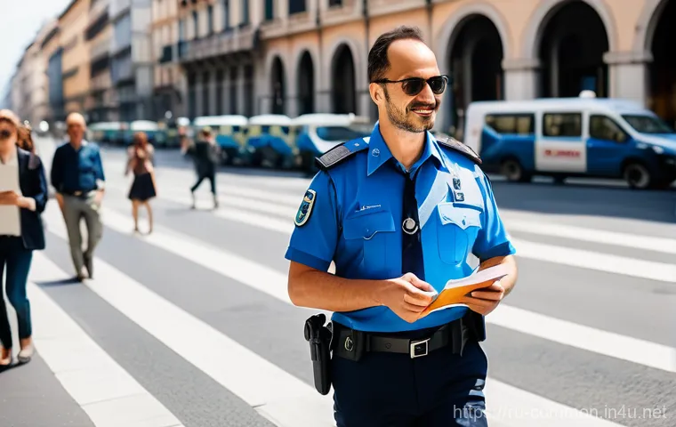 세계의 신기한 법 - **A picturesque street scene in Milan, Italy, on a bright, sunny day.** The architecture is classic ...