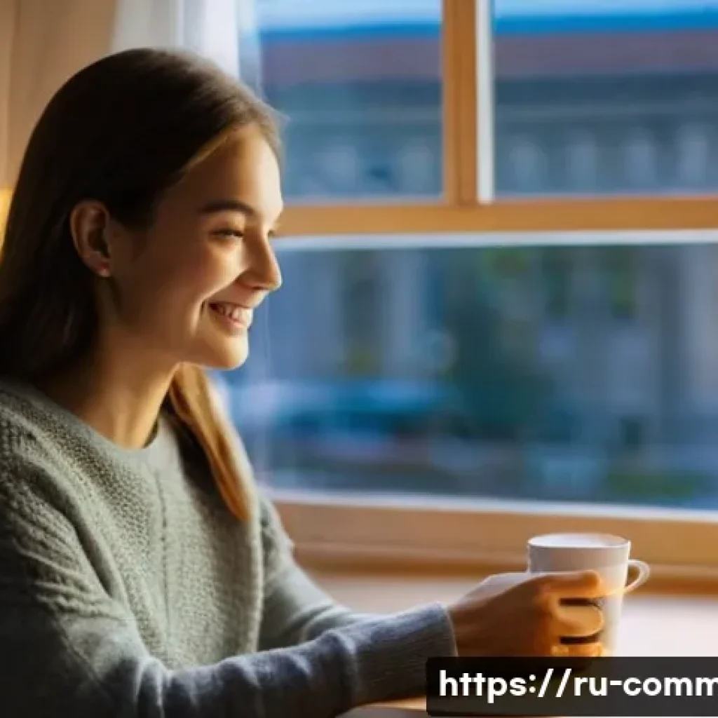 현대 기술의 발전 - **Prompt:** A young woman, approximately 30 years old, with a warm, natural smile, is comfortably se...