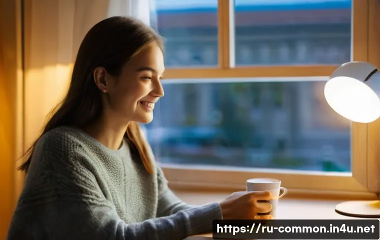 현대 기술의 발전 - **Prompt:** A young woman, approximately 30 years old, with a warm, natural smile, is comfortably se...