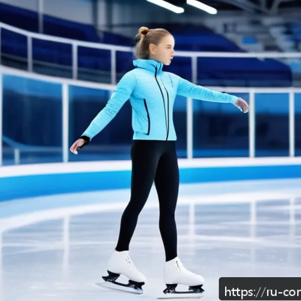 동계올림픽 - A high-tech training session in a modern ice skating rink: a professional figure skater wearing adva...